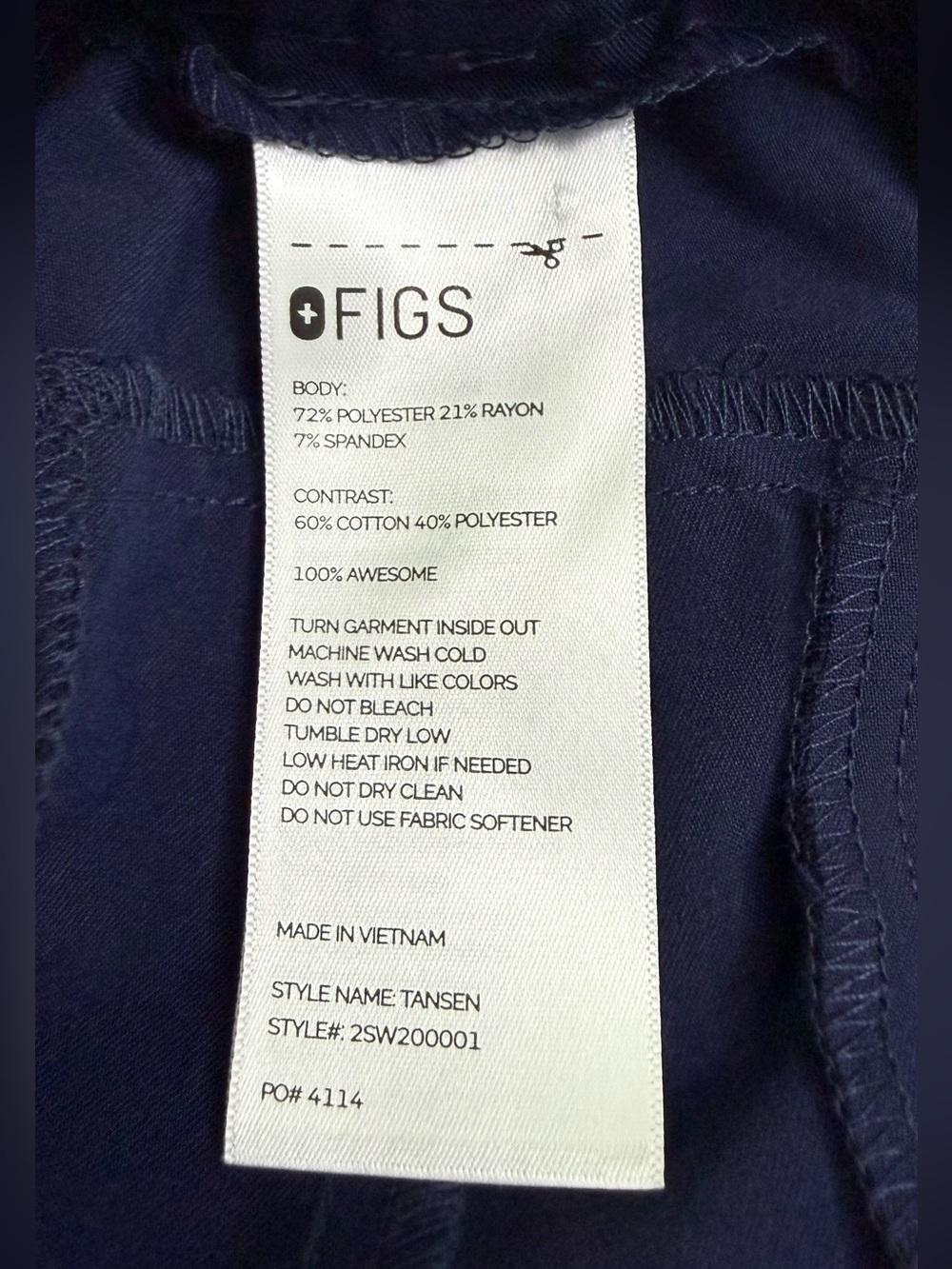 FIGS | Tansen Casual Scrub Pants | Navy | 5XL/S - Picture 4 of 4